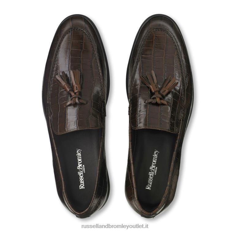 marrone V0V4J560 uomini Russell And Bromley mocassino con nappine