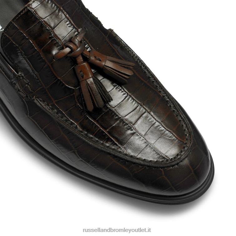 marrone V0V4J560 uomini Russell And Bromley mocassino con nappine