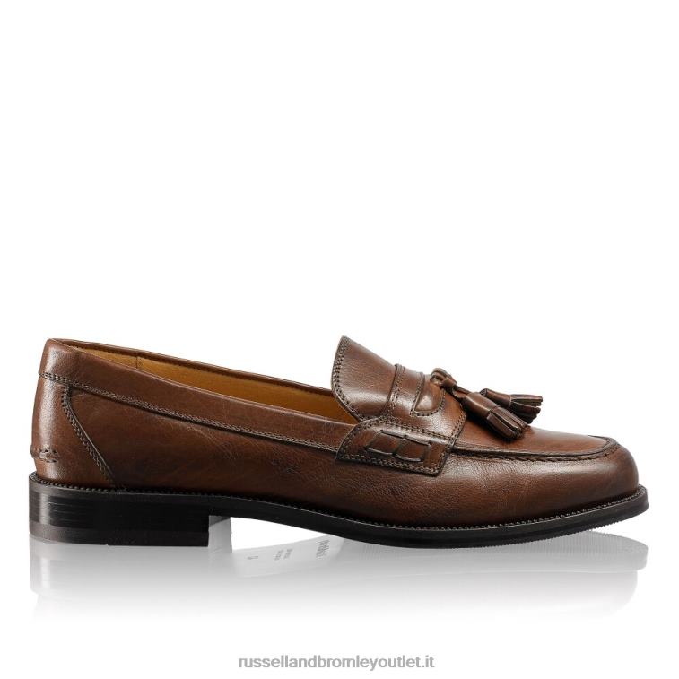 marrone V0V4J569 uomini Russell And Bromley keeble mocassino college con 3 nappine