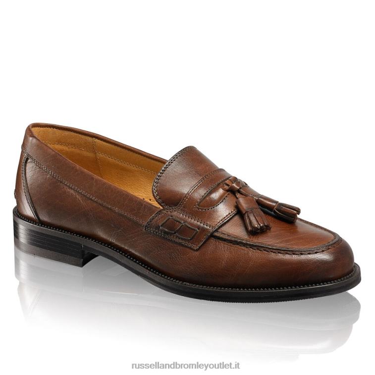 marrone V0V4J569 uomini Russell And Bromley keeble mocassino college con 3 nappine