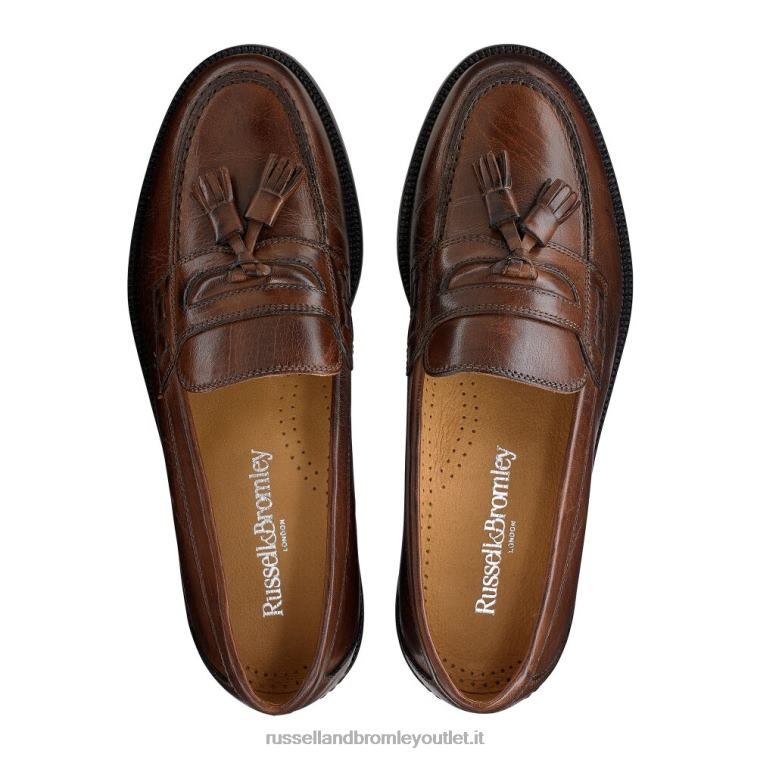 marrone V0V4J569 uomini Russell And Bromley keeble mocassino college con 3 nappine