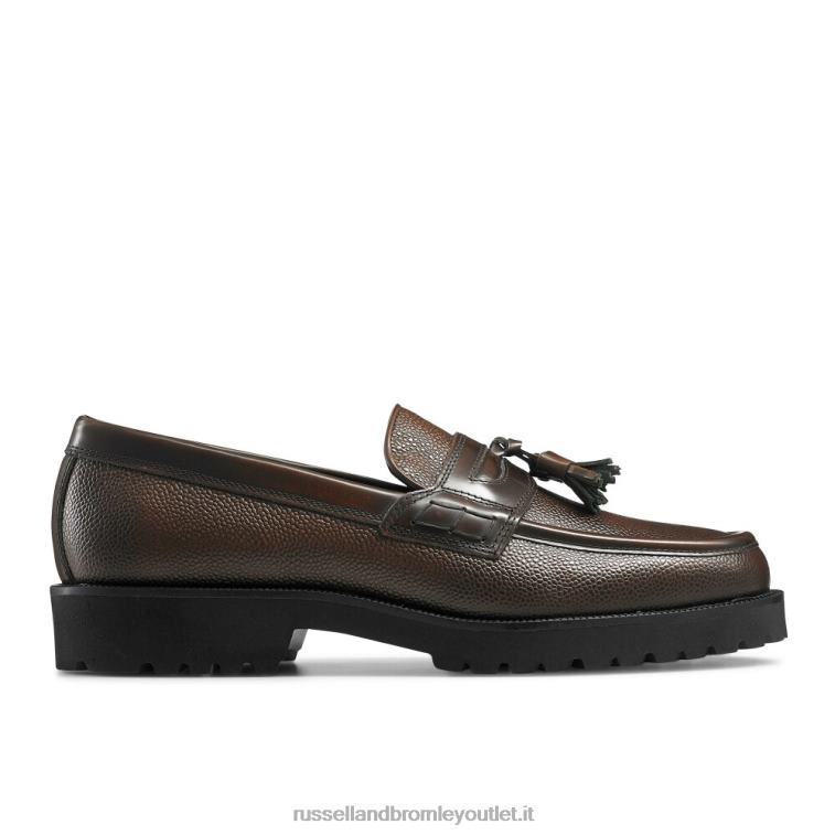 marrone V0V4J576 uomini Russell And Bromley mocassino college keeble con suola con tacchetti