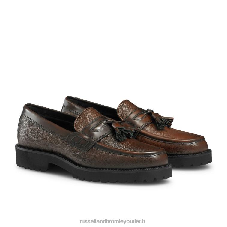 marrone V0V4J576 uomini Russell And Bromley mocassino college keeble con suola con tacchetti