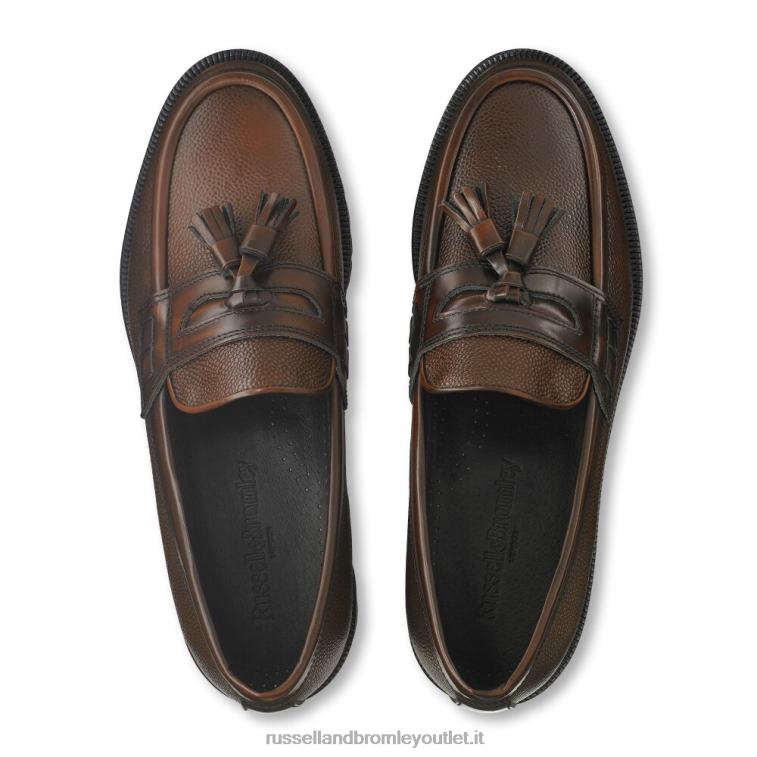 marrone V0V4J576 uomini Russell And Bromley mocassino college keeble con suola con tacchetti