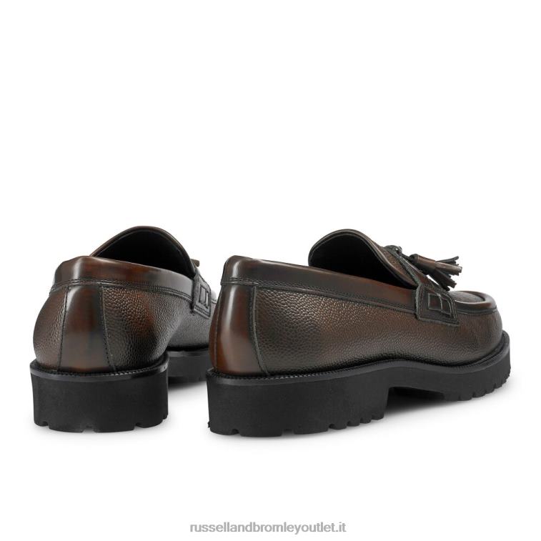 marrone V0V4J576 uomini Russell And Bromley mocassino college keeble con suola con tacchetti