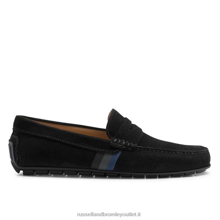 nero V0V4J496 uomini Russell And Bromley mocassino da guida morbido