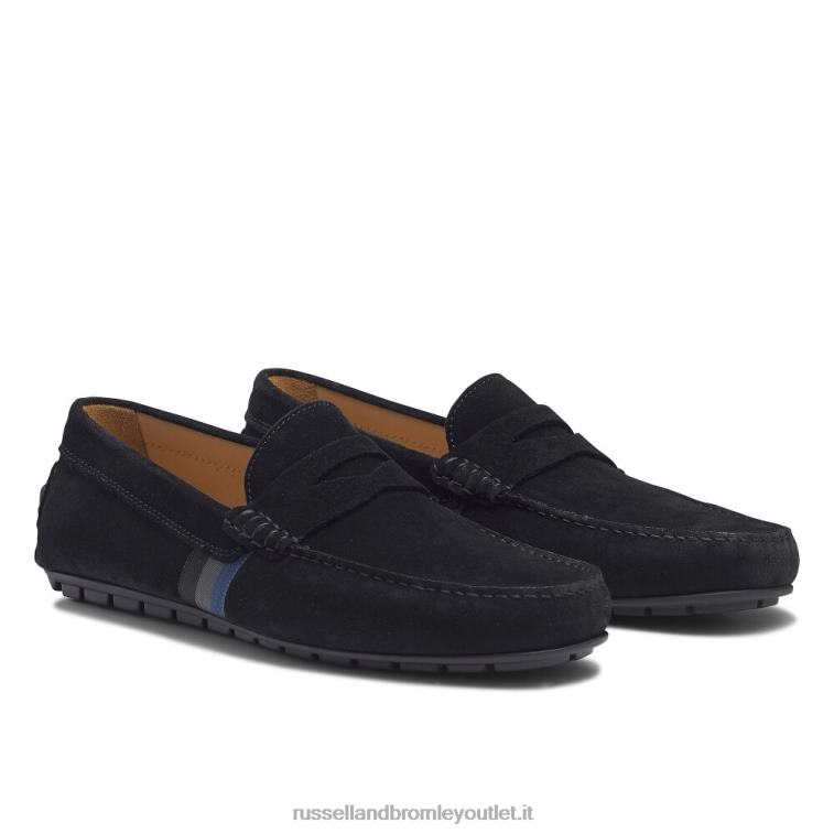 nero V0V4J496 uomini Russell And Bromley mocassino da guida morbido
