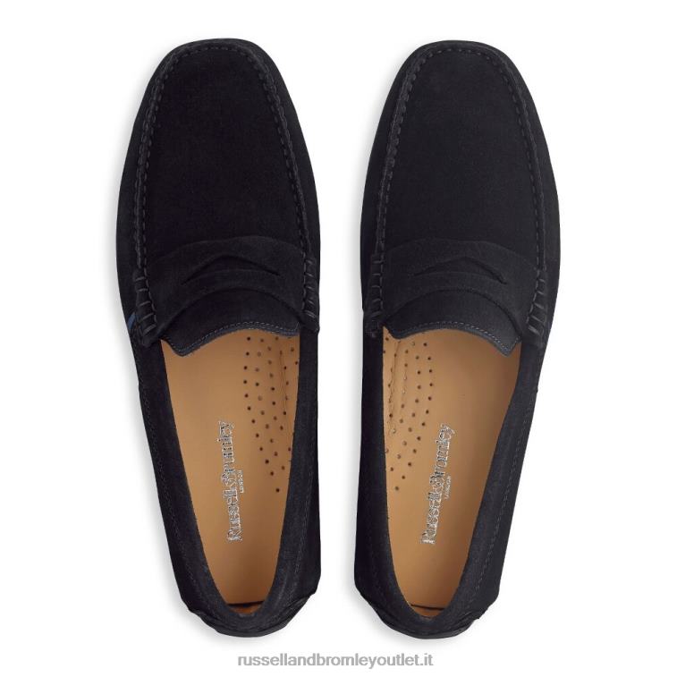 nero V0V4J496 uomini Russell And Bromley mocassino da guida morbido
