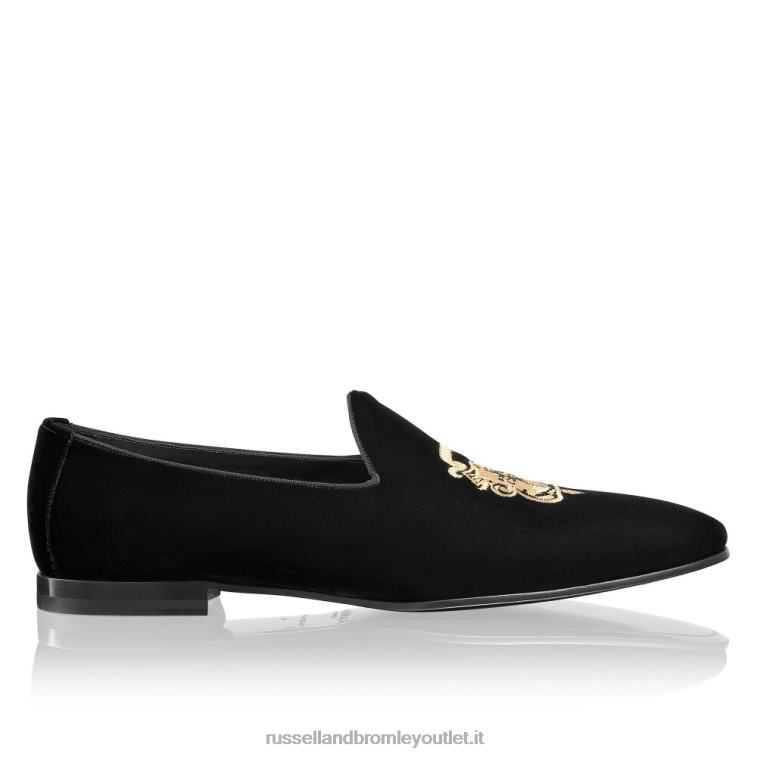 nero V0V4J578 uomini Russell And Bromley slip-on barocco ricamato