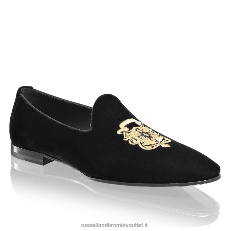 nero V0V4J578 uomini Russell And Bromley slip-on barocco ricamato