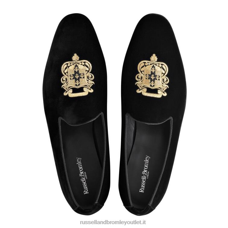 nero V0V4J578 uomini Russell And Bromley slip-on barocco ricamato