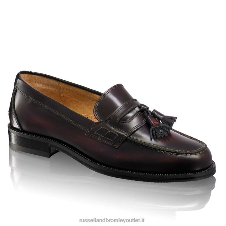 rosso V0V4J556 uomini Russell And Bromley keeble mocassino college con 3 nappine