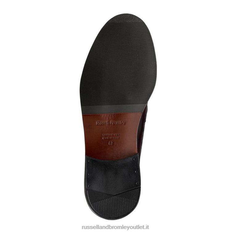 rosso V0V4J556 uomini Russell And Bromley keeble mocassino college con 3 nappine