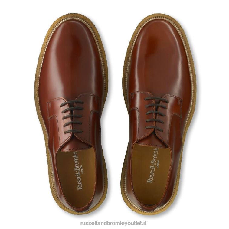 marrone V0V4J598 uomini Russell And Bromley oporto hi-shine derby