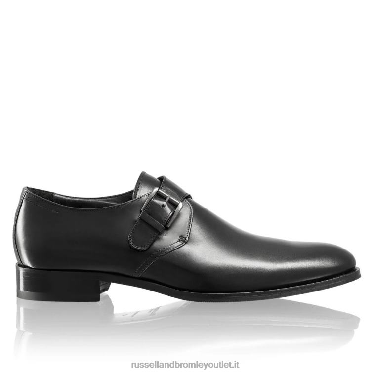 nero V0V4J605 uomini Russell And Bromley Monk strap con fibbia singola in sicomoro