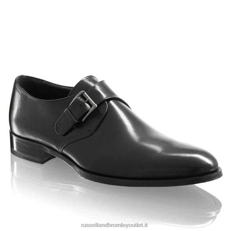 nero V0V4J605 uomini Russell And Bromley Monk strap con fibbia singola in sicomoro