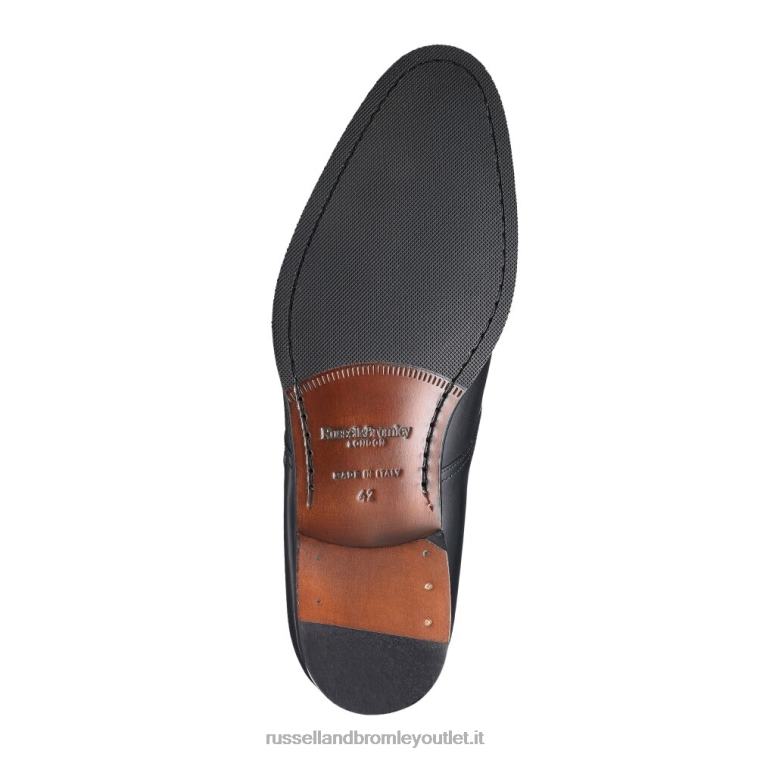 nero V0V4J605 uomini Russell And Bromley Monk strap con fibbia singola in sicomoro
