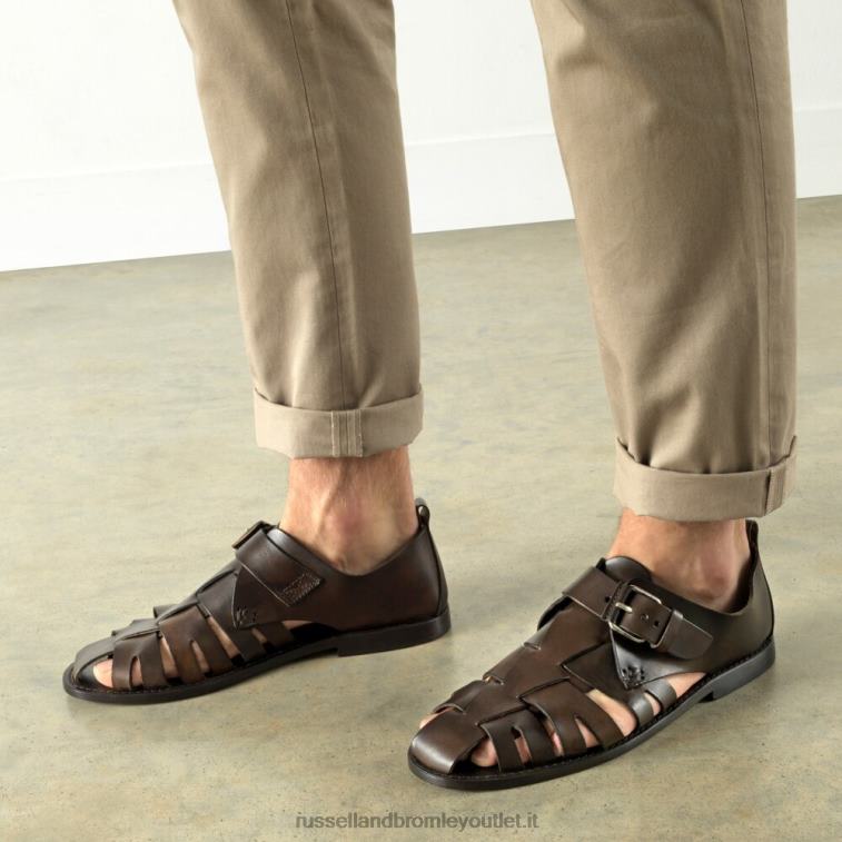 marrone V0V4J523 uomini Russell And Bromley sandalo pescatore con fibbia Nettuno