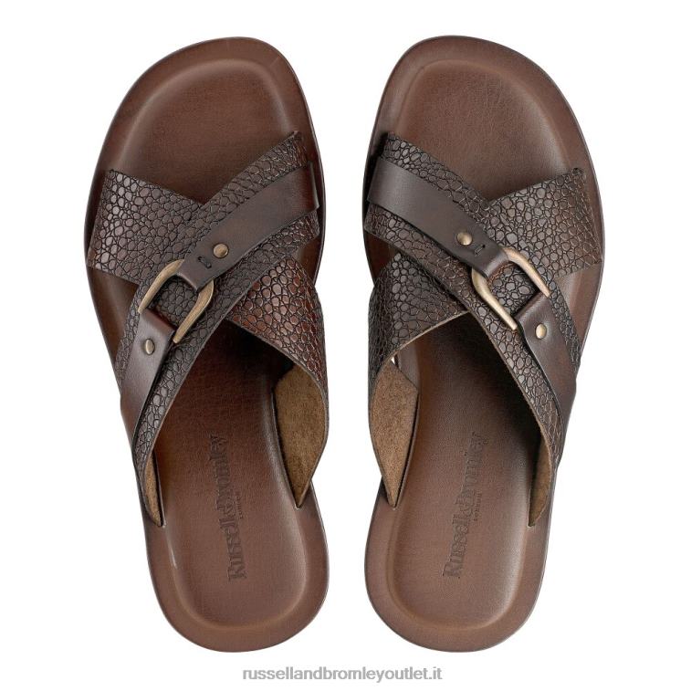 marrone V0V4J527 uomini Russell And Bromley sandalo slide da sogno
