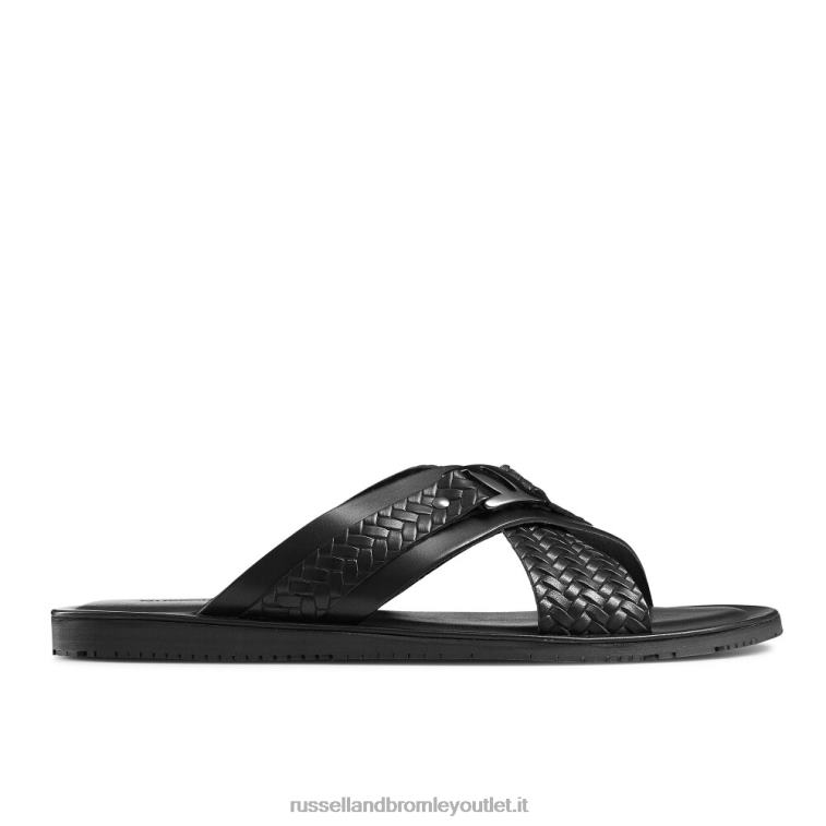 nero V0V4J502 uomini Russell And Bromley sandalo con timbro in tessuto vision