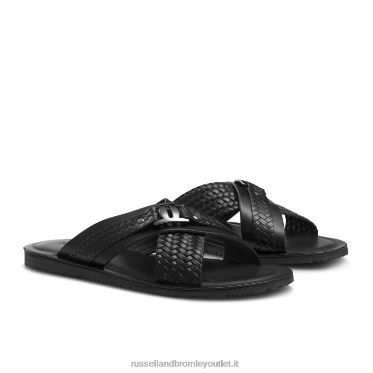 nero V0V4J502 uomini Russell And Bromley sandalo con timbro in tessuto vision