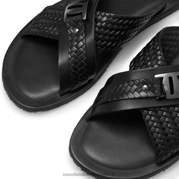 nero V0V4J502 uomini Russell And Bromley sandalo con timbro in tessuto vision