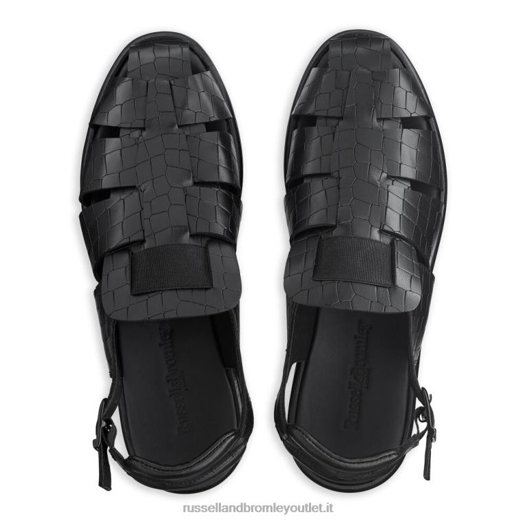 nero V0V4J529 uomini Russell And Bromley sandalo punta chiusa fibbia san cono