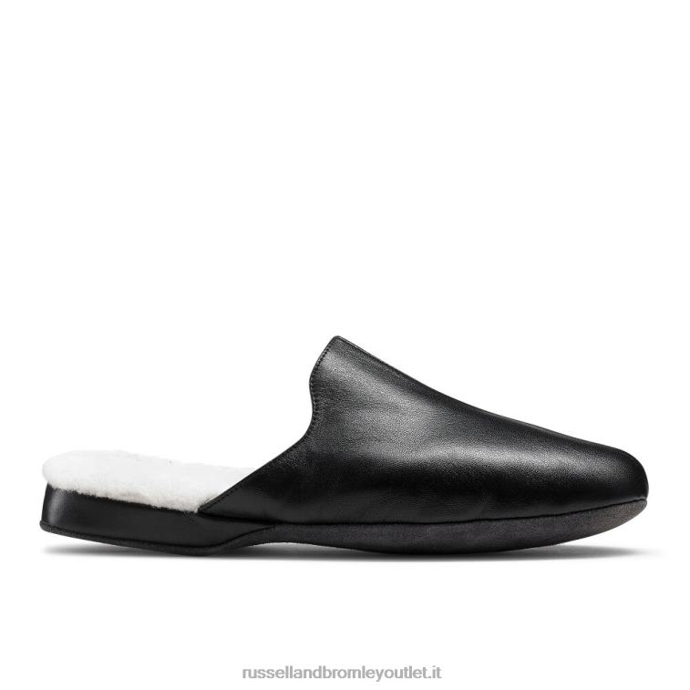 nero V0V4J541 uomini Russell And Bromley pantofola mulo in shearling dominic