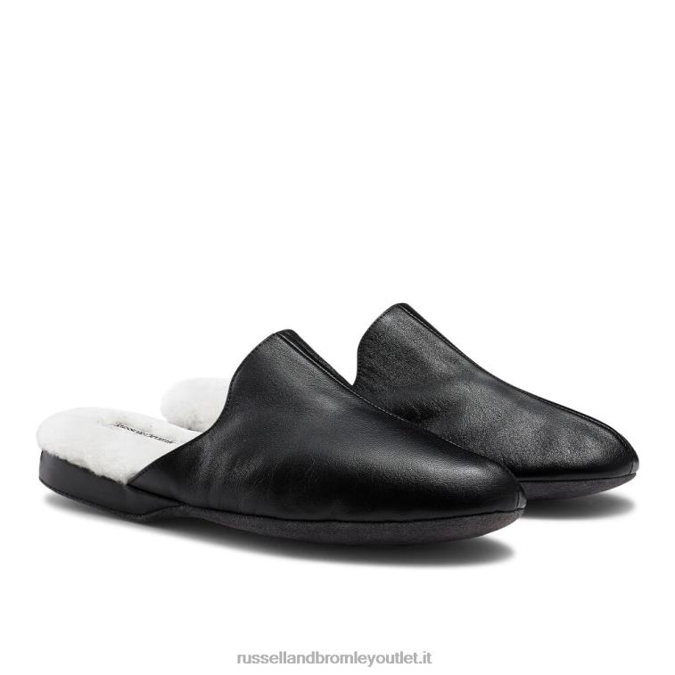 nero V0V4J541 uomini Russell And Bromley pantofola mulo in shearling dominic