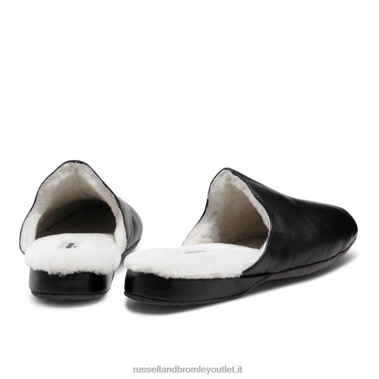 nero V0V4J541 uomini Russell And Bromley pantofola mulo in shearling dominic