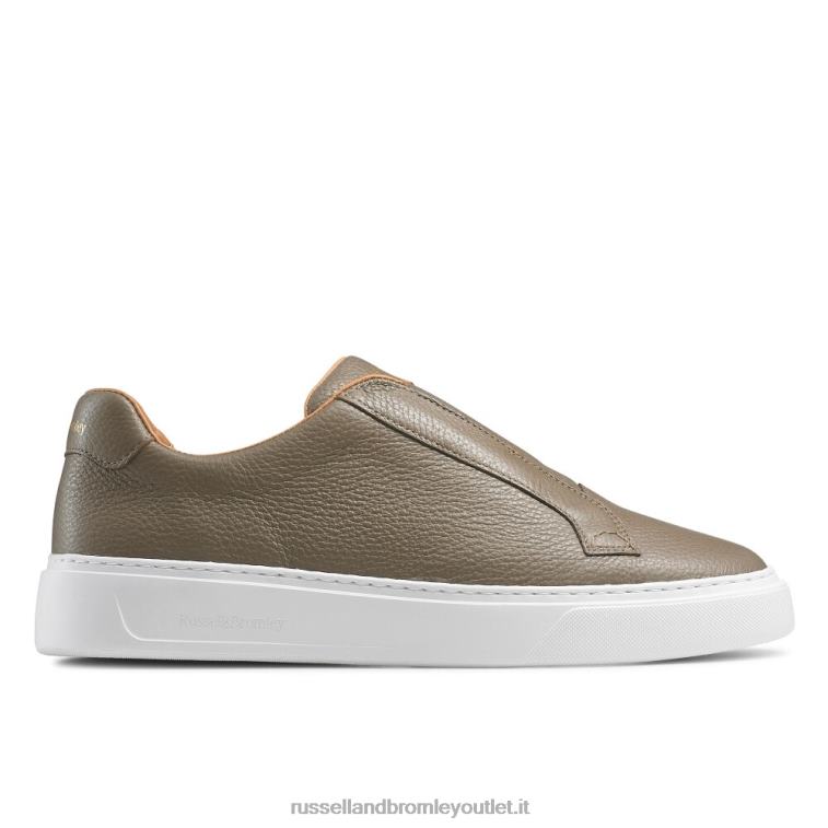 beige V0V4J426 uomini Russell And Bromley sneaker slipway senza lacci