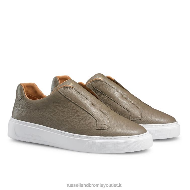 beige V0V4J426 uomini Russell And Bromley sneaker slipway senza lacci