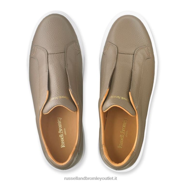 beige V0V4J426 uomini Russell And Bromley sneaker slipway senza lacci
