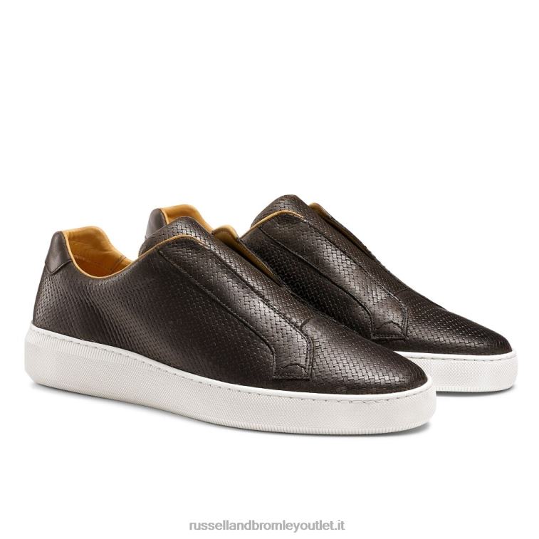 marrone V0V4J430 uomini Russell And Bromley sneaker clearway m intrecciata senza lacci