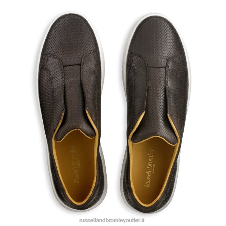 marrone V0V4J430 uomini Russell And Bromley sneaker clearway m intrecciata senza lacci