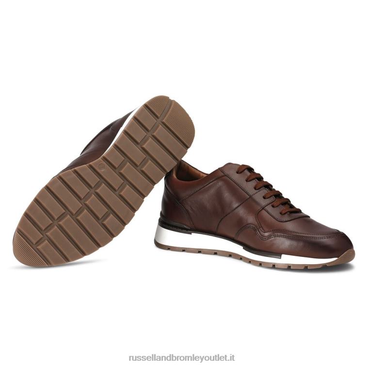 marrone V0V4J463 uomini Russell And Bromley sneaker allacciata lomond