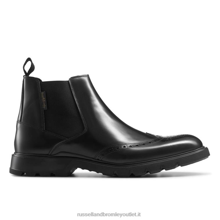 nero V0V4J613 uomini Russell And Bromley stivaletto chelsea con dettaglio brogue farringdon