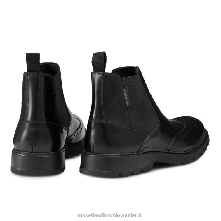 nero V0V4J613 uomini Russell And Bromley stivaletto chelsea con dettaglio brogue farringdon
