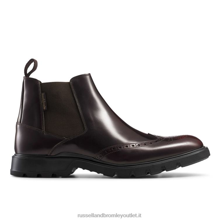rosso V0V4J606 uomini Russell And Bromley stivaletto chelsea con dettaglio brogue farringdon