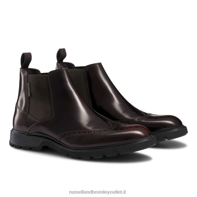 rosso V0V4J606 uomini Russell And Bromley stivaletto chelsea con dettaglio brogue farringdon