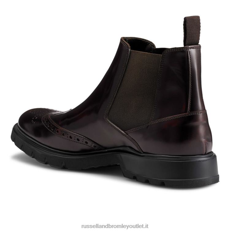 rosso V0V4J606 uomini Russell And Bromley stivaletto chelsea con dettaglio brogue farringdon