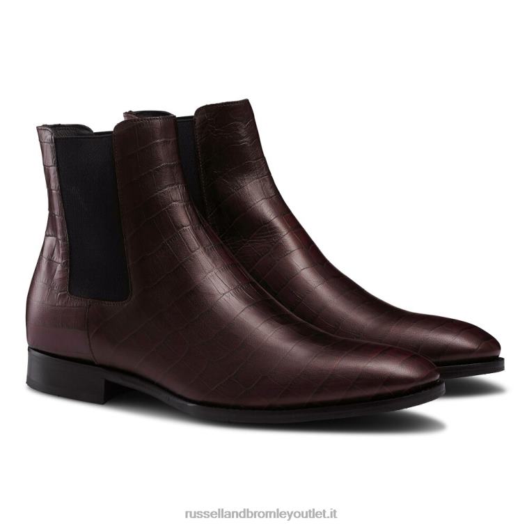 rosso V0V4J615 uomini Russell And Bromley stivale chelsea in legno d'acero