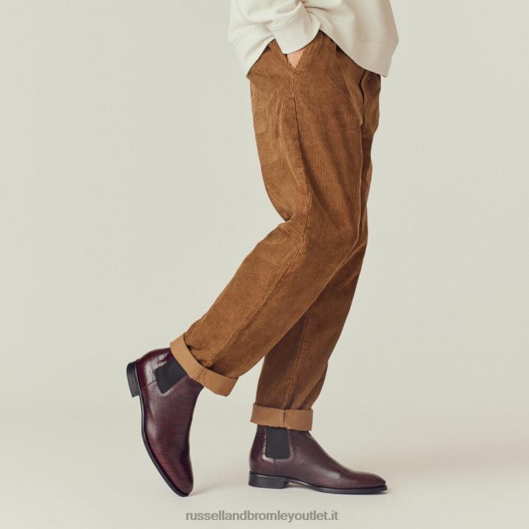 rosso V0V4J615 uomini Russell And Bromley stivale chelsea in legno d'acero